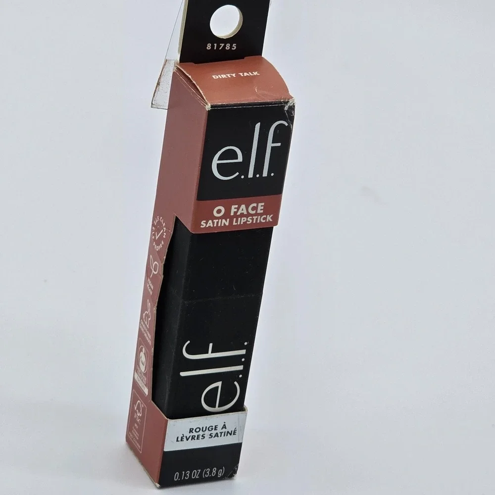 e.l.f. O Face Satin Lipstick Dirty Talk 81785 Pink Neutral 0.13 oz New
